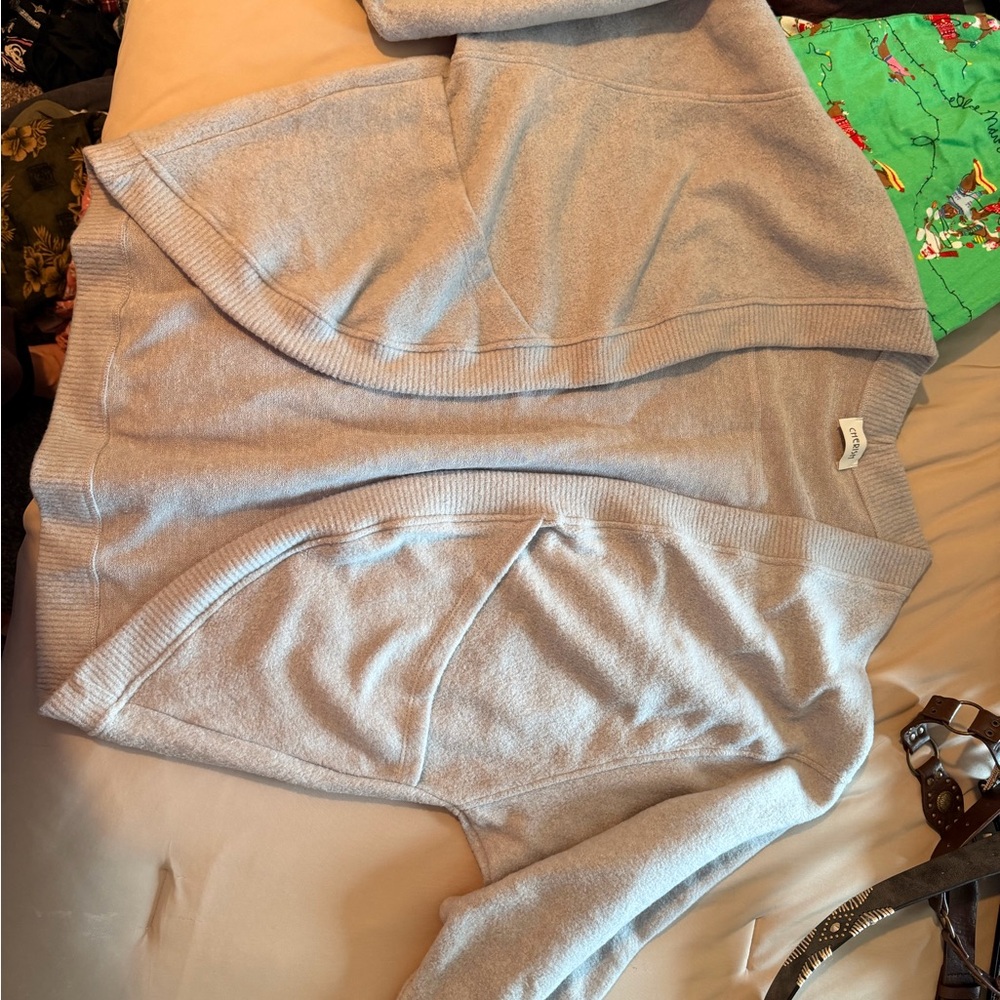 Three Bird Nest Light Gray Open Front Cardigan
